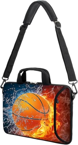 AMARY 17" Laptop Shoulder Bag Carrying Case Adjustable shoulder straps, comfortable handle, front pocket for storing mouse (Hot Basketball) - color: Hot Basketball