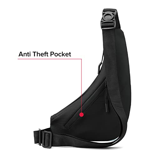 Small Sling Shoulder Crossbody Bag Men Women, Lightweight Anti-theft One Strap Casual Chest Bag Slim Backpack for Outdoor Walking Trip Hiking Biking Black - color: Black