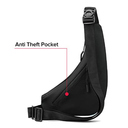 Small Sling Shoulder Crossbody Bag Men Women, Lightweight Anti-theft One Strap Casual Chest Bag Slim Backpack for Outdoor Walking Trip Hiking Biking Black - color: Black