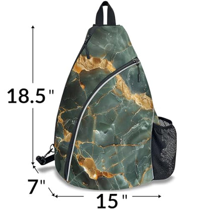 Pickleball Bag for Women Men Adjustable Crossbody Sling Backpack Hold Pickleball Paddle Water Bottle - color: Multicolor 14