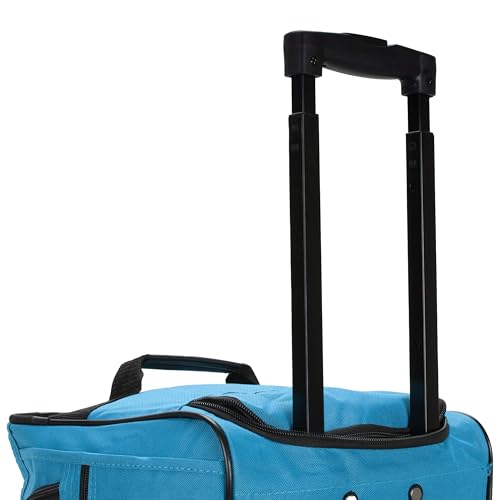Rockland Rolling Duffel Bag, Black, 22" - color: Turquoise, size: 22"