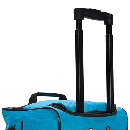 Rockland Rolling Duffel Bag, Black, 22" - color: Turquoise, size: 22"