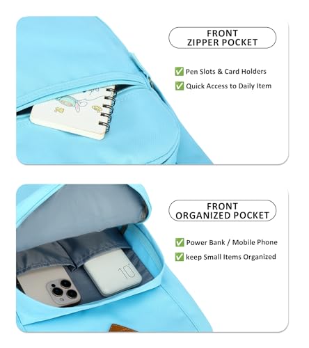 abshoo Classical Basic Womens Travel Backpack For College Men Water Resistant Bookbag (Light Blue) - color: Light Blue, size: 16.5 Inc
