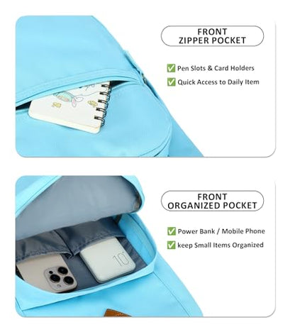 abshoo Classical Basic Womens Travel Backpack For College Men Water Resistant Bookbag (Light Blue) - color: Light Blue, size: Medium