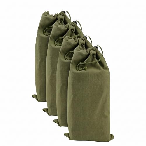 LFH Cotton Rich Shoe Storage Bags with Drawstring, Breathable Dustproof Reusable Shoe Organizer for Travel, Gym, Dorm, Hotel, Machine Washable Easy Carry 8"x17" (Pack of 4), Military Green - color: Military Green, size: 8"x17" (Pack of 4)