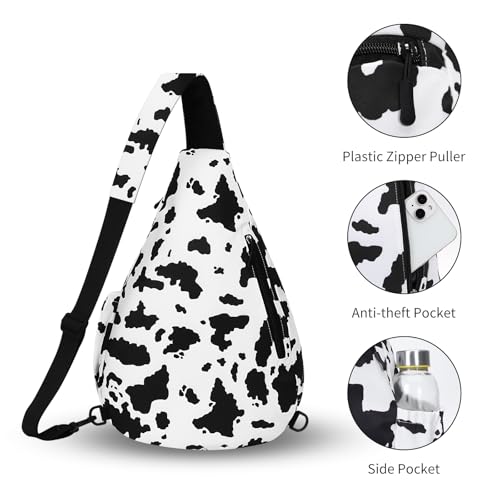 HUA ANGEL Crossbody Sling Bag for Men & Women Lightweight Waterproof Chest Shoulder Bag for Travel Hiking & Everyday Use - color: W-milk Grain