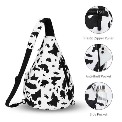 HUA ANGEL Crossbody Sling Bag for Men & Women Lightweight Waterproof Chest Shoulder Bag for Travel Hiking & Everyday Use - color: W-milk Grain