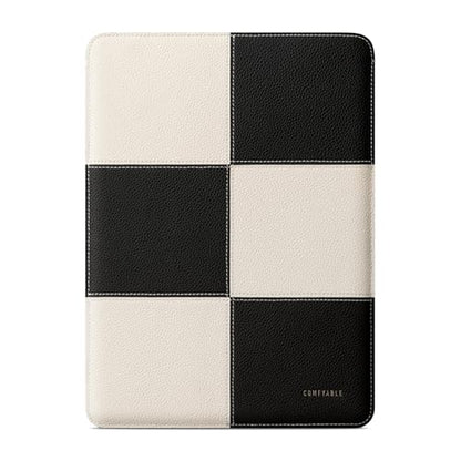Comfyable Laptop Sleeve 15 Inch Precisely Compatible with MacBook Air 15-inch M4 2025 A3241 M3 2024 A3114 & M2 2023 A2941, Genuine Leather Protective Case Cover - color: Black & Cream, size: 15 inch