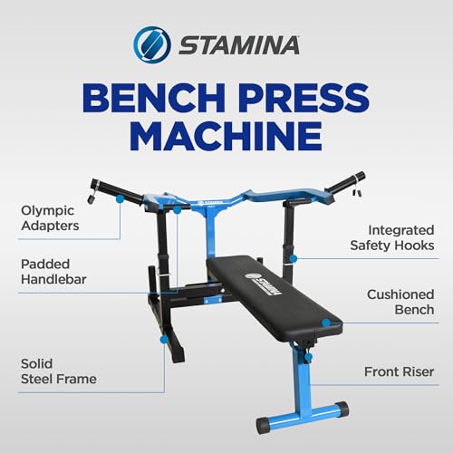 Stamina Strength Training Machine Chest Press and Leg Extension Curl Home Gym Equipment Adjustable - size: Chest Press