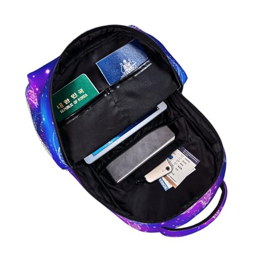 Lightweight Laptop Backpack Galaxy Wolf, Water Resistant Work Daypack with Inner Pocket for Office Commute and Travel - color: Pattern (258)
