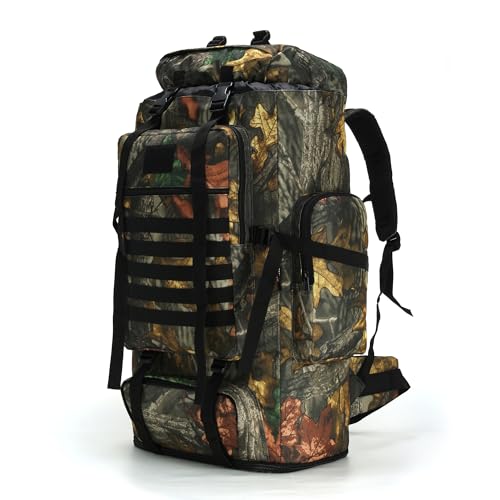 Hiking Backpack for Men 70L/100L Camping Backpack Military Rucksack Molle 3 Days Assault Pack for Climbing | Camping Backpack - color: 100l-maple