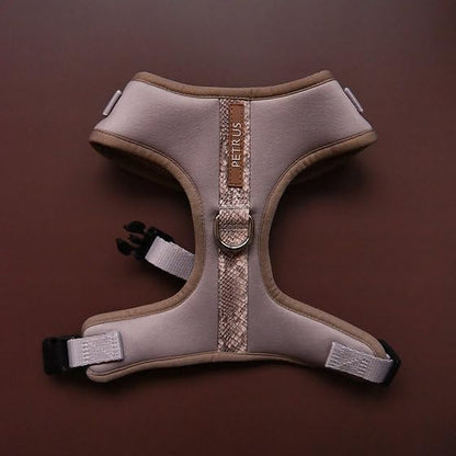 Premium No-Pull Dog Harness Soft Neoprene & Breathable Mesh Vest with Front & Back Clip D-Rings Adjustable Lightweight Walking Harness for Puppies, Small & Medium Dogs (Brown Taupe Snake, M) - color: Brown Taupe Snake, size: M: Neck=15.4-20.1''/Chest=18.1