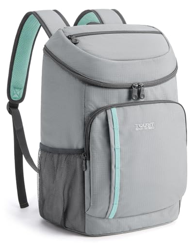 TOURIT Backpack Cooler Insulated 30 Cans, Lightweight Leak Proof Travel Cooler Bag, Soft Waterproof Cooler Backpack for Men Women, Camping Hiking Beach Travel Picnic - color: 01-Grey