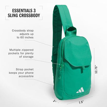 adidas Essentials 3 Crossbody – Sling Bag with Phone Pocket - color: Semi Court Green