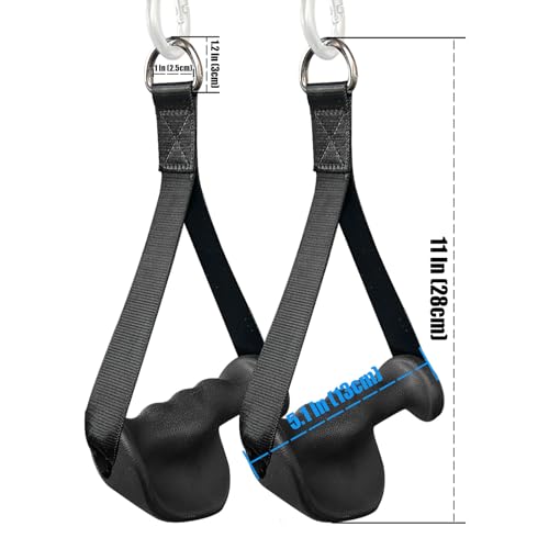 BLUSLM Ergonomic Tricep Rope Pulldown Attachments, Upgraded 27 32 40 & 47 Inch Extra Long Triceps Rope Cable Attachments for Gym, LAT Pull Down Bar for Cable Machine, Tricep Workout Cable Attachments - color: CABLE HANDLES-01