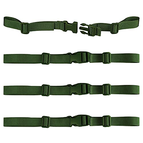 XTACER Backpack Chest Strap Adjustable Backpack Sternum Strap Chest Belt with Buckle (Pack of 4) - color: Green