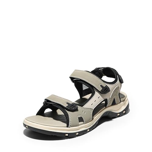 DREAM PAIRS Women's Walking Sport Athletic Sandals Comfort Open Toe Casual Outdoor Hiking Summer Shoes - color: Beige, size: 9