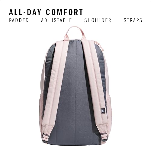 adidas 3-Stripe Classic backpack for men and women, bag with laptop sleeve - color: Sandy Pink/Onix Grey/5.0