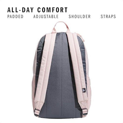 adidas 3-Stripe Classic backpack for men and women, bag with laptop sleeve - color: Sandy Pink/Onix Grey/5.0
