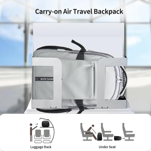 ARCTIC HUNTER AH Travel Carry On 15.6" Laptop Backpack for Men, Large 30L Anti-Theft & Waterproof Backpacks Flight Approved for Business, Commuting, Work, Weekend Casual Daypack, Grey, Silver - color: Sliver