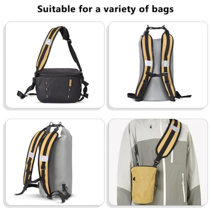 Oxford Cloth Backpack Strap with Belt Versatile DIY Supplies for Backpack Dry Bag Adjustable Length Padded (Khaki) - color: Khaki