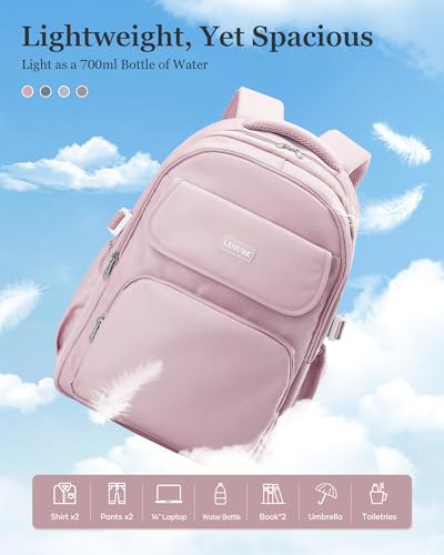 Waterproof School Backpack For College Students Women,Simple Kawaii Bookbags,Casual Laptop Travel Daypack Backpacks,Lightweight School Bags For Girls(Purple) - color: A5-purple