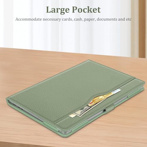Fintie Sleeve Case for 15 Inch Microsoft Surface Laptop 6/5/4/3 (Model: 1872/1873/1953/1979), Premium PU Leather Protective Folio Book Cover with Large Pocket, Sage - color: Sage