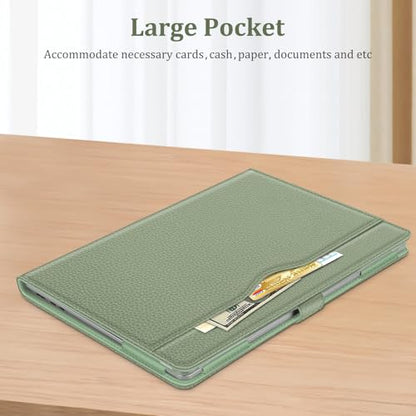 Fintie Sleeve Case for 15 Inch Microsoft Surface Laptop 6/5/4/3 (Model: 1872/1873/1953/1979), Premium PU Leather Protective Folio Book Cover with Large Pocket, Sage - color: Sage