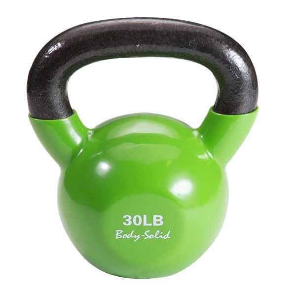 Body-Solid Vinyl Coated Kettlebells with Kettle Grip Handles, Perfect Kettlebells for Weight Training and Core Workout Exercise Equipments - style: 30lbs.