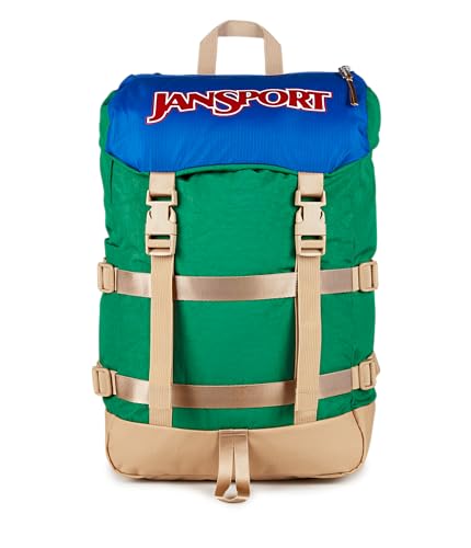 JanSport Skip Pack Backpack – 28L Capacity, Fits 13.5" Laptop, Large Main Compartment, Side Water Bottle Pocket – Ideal for Work & Travel, Jelly Kelly - color: Jelly Kelly