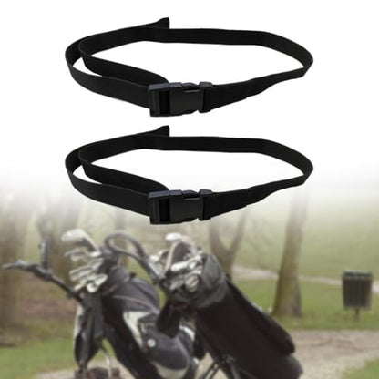 Pack of 2 Golf Trolley Webbing Straps with Buckle, Adjustable Cord Belts Nylon Webbing Strap for Backpack Laggage, Black