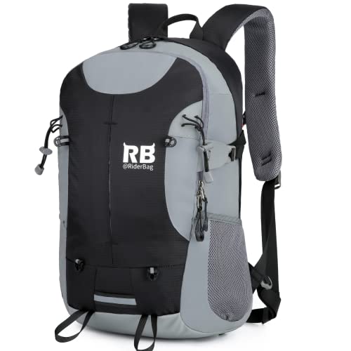 riderbag Reflective Motorcycle Backpack, Hi Viz Commuter Riding Bag | Designed by Riders for Everyday Rides with Laptop Compartment and Helmet Net. Built to Help You Be Seen. - color: Black