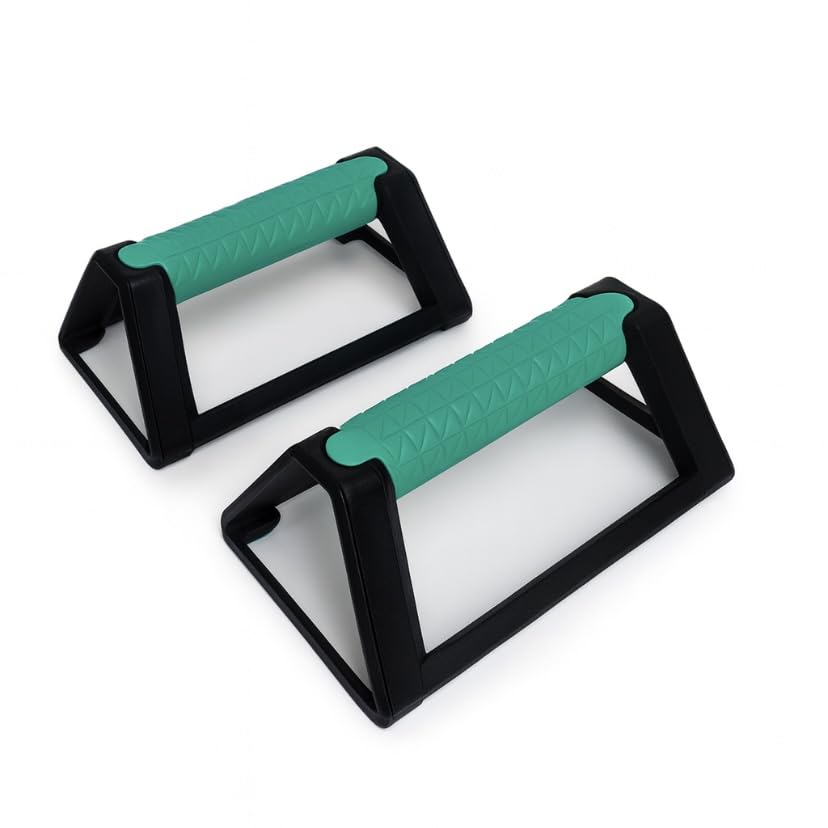 Summit Grips Premium Push-Up Handles for Strength Training, Stackable, Wrist-Friendly, Ergonomic Grip for Home Gym Workouts - color: Teal