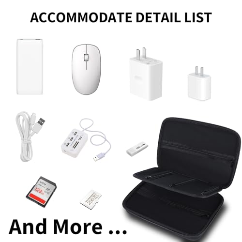 Electronic Organizer Travel Case for MacBook Power Adapter Chargers Cables Tech Organizer Hard Drive USB Flash Disk SD Card Cord Portable Electronics Accessories Bag - Large
