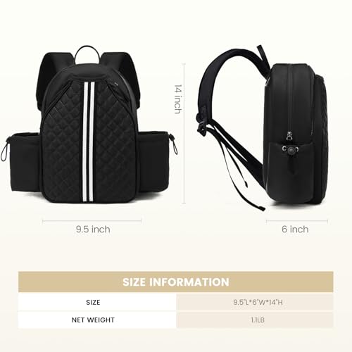 Sucipi Pickleball Bags for Women Lightweight Crossbody and Stylish Quilted Pickleball Paddle Sling Bag Backpack - color: Black, size: Large