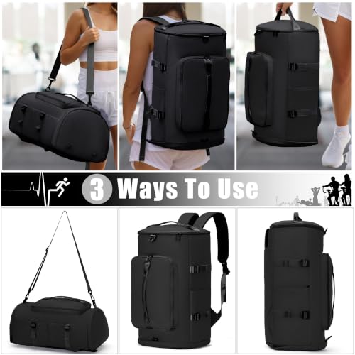 MIYCOO Gym Bag for Men Women with Shoes Compartment - Duffle Bag, Travel Backpack, Sports Backpack, Weekender Overnight Bag with Wet Pocket - Black - color: Black -Style2