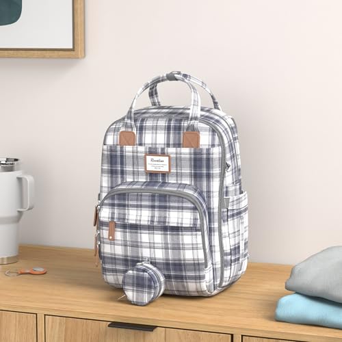 RUVALINO Diaper Bag Backpack, Multifunction Travel Pack Maternity Baby Changing Bags, Large Capacity, Waterproof, Blue Plaid - color: Blue Plaid