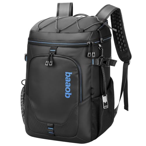 Backpack Cooler Insulated Leak Proof 33/49 Cans, 2 Insulated Compartments Thermal Bag, Portable Lightweight Beach Travel Camping Lunch Backpack for Men and Women - color: Black, size: 36 Can