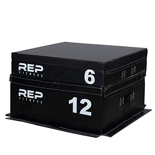 REP Fitness Stackable Soft Foam Plyo Box Set, Adjustable Plyometric Jump Box for Home Gym Workouts, Plyometric Jumping Platform for Exercise, Step Training, HIIT & CrossFit - style: 6" and 12"