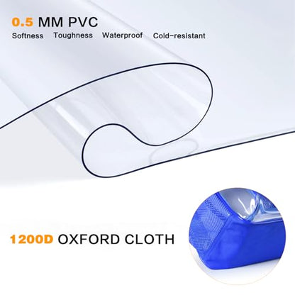 PAMANO Clear Backpack, Heavy Duty Transparent Reinforced Bottom See Through for College, Travel Work Security - color: Blue