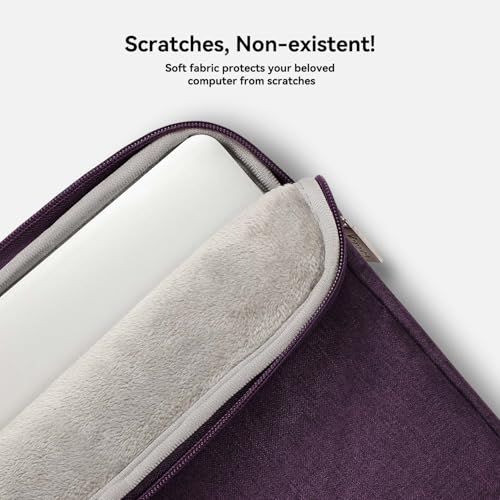 Voova Laptop Bag 17 17.3 Inch Water-resistant Laptop Sleeve Case with Shoulder Straps & Handle, Computer Case Cover Slim Briefcase Compatible with 17-18” Hp Dell Asus Acer, Dark Purple - color: Dark Purple, size: 17-17.3 In