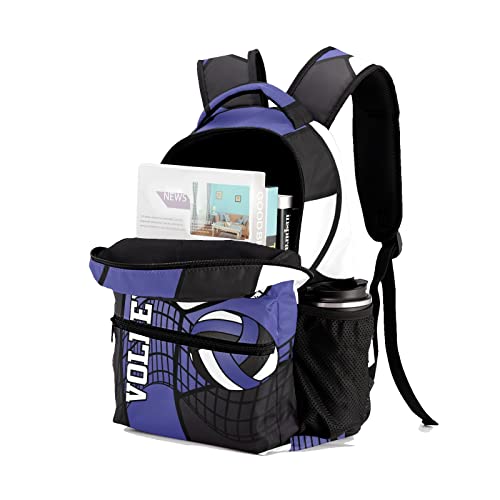 Personalized Volleyball Blue White Black Multifuction Backpack with Name Text for Women Men Gift - color: Backpack 12