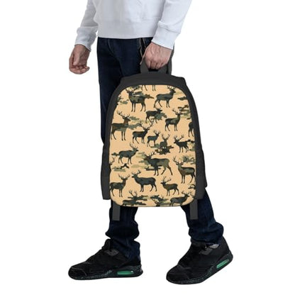 Sturdy Polyester Shoulder Pack Camouflage Military Elk Deer, Anti Theft Spacious Camping Rucksack Casual Daily Bag for Men Women Fitness Outdoor Activity - color: Design (669)