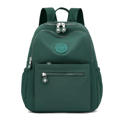 Tanweibago Mini Nylon Women Backpacks,11L Small Ladies backpacks Casual Lightweight Women Shopping Travel Daypack (Dark Green) - color: Dark Green