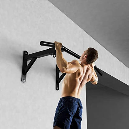 Wall Mounted Pull Up Bar, Heavy Duty Strength Training Bar with Sturdy Base, Sandbag Swing Resistance Band Suspension Bars, 661 Lbs