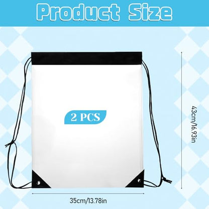 2 Pack Clear Drawstring Bags for Stadium Events, Waterproof Clear Drawstring Backpack for Concert Baseball Festival Beach Makeup Bag