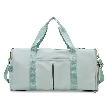 Gym Duffle Bag for Men Women, Waterproof Weekender Overnight Bag with Shoe Compartment and Wet Pocket for Swimming Yoga Travel (Green) - color: Green