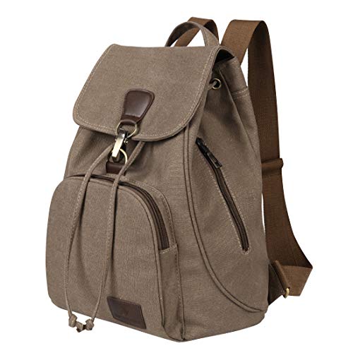 Canvas Fashion Backpacks Purse Casual Outdoor Shopping Daypacks Sports Rucksack Hiking Travel Multipurpose Bag Coffee - color: Coffee