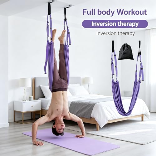 2026 New Adjustable Yoga Stretching Strap with Door Anchor, Multi-Functional Leg & Back Flexibility Trainer for Pilates, Aerial Yoga, Splits, Dance, Gymnastics, Physical Therapy