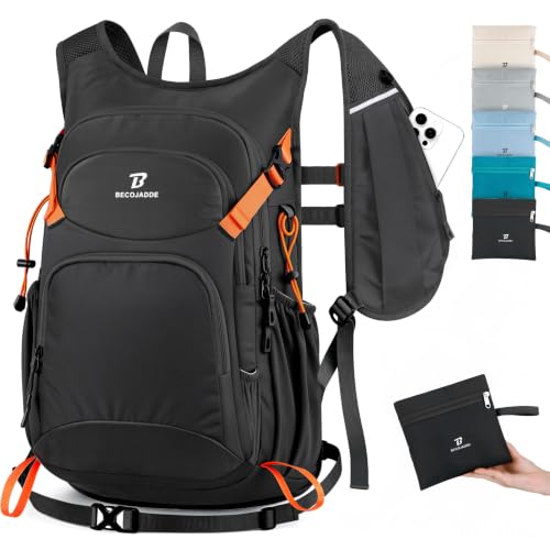 BECOJADDE 20L Hiking Backpack Lightweight Travel Backpacks Water-Resistant Daypack Fits Cycling Helmets for Men Women for Daily Outdoor Camping, Black - color: Black, size: 20L